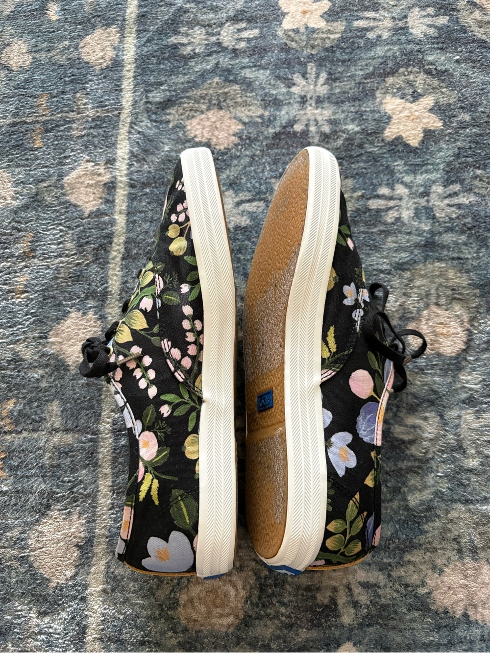 Keds x Rifle Paper Co. Botanical Champion Sneakers Black Motif Size 8 - Picture 5 of 8